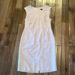 Ann Taylor linen pinstripe sheath dress
